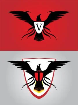 Black Eagles, spread out the wings. Stock Illustration