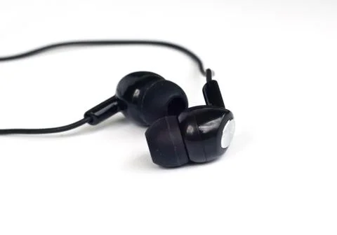 Black ear  buds. Photos
