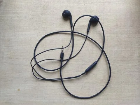 Black earphone Stock Photos