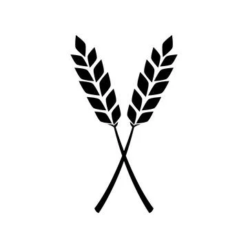 Black ears of wheat. Vector illustration on white isolated background Stock Illustration