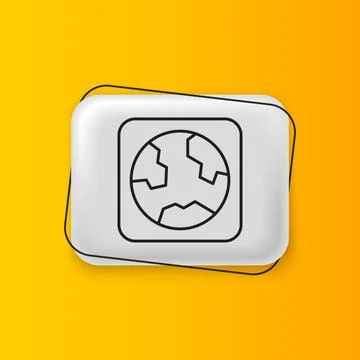 Black Earth globe icon isolated on yellow background. World or Earth sign. .. Stock Illustration