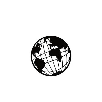 Black Earth Globe on white background Stock Illustration