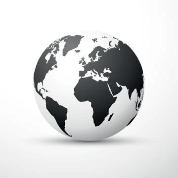 Black earth globe world map design Stock Illustration
