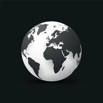 Black earth globe world map design Illustrazione stock
