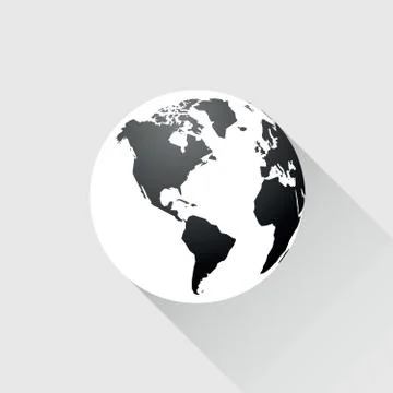 Black earth with long shadow Stock Illustration