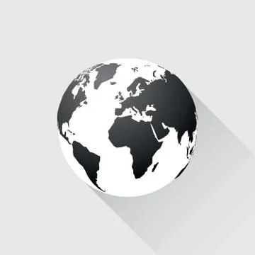 Black earth with long shadow Stock Illustration