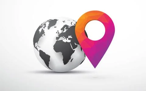 Black earth with pin mark Stock Illustration