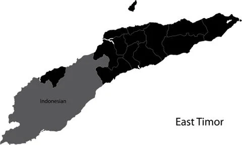 Black East Timor map Stock Illustration