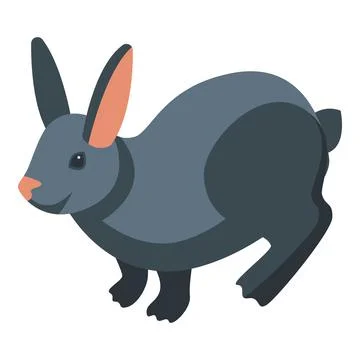 Black easter bunny icon isometric vector. Cute rabbit Stockillustratie