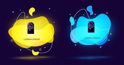 Black Easter cake icon isolated on black background. Happy Easter. Abstract Illustrazione stock