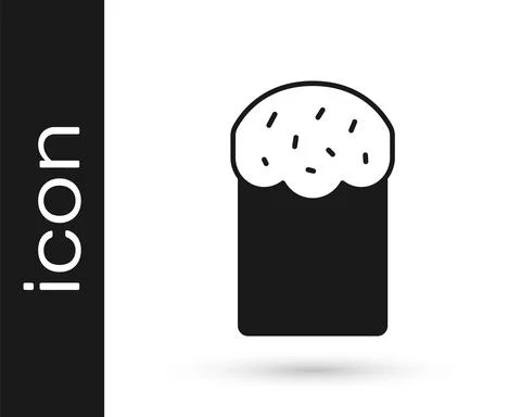 Black Easter cake icon isolated on white background. Happy Easter. Vector Illustrazione stock