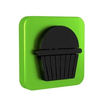 Black Easter cake icon isolated on transparent background. Happy Easter. Gree Stock Illustration