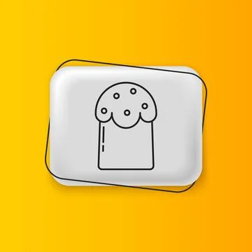 Black Easter cake icon isolated on yellow background. Happy Easter. Silver .. Stock Illustration