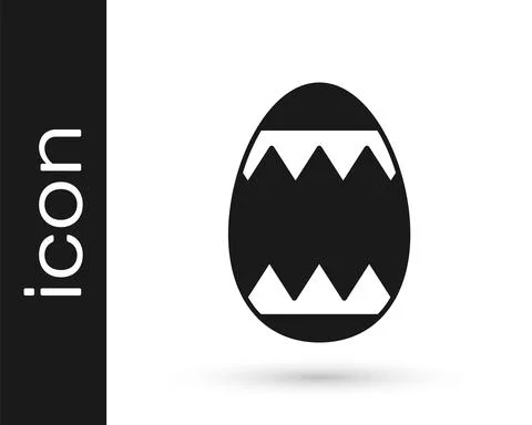 Black Easter egg icon isolated on white background. Happy Easter. Vector 스톡 일러스트