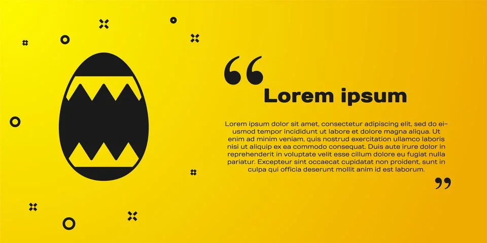 Black Easter egg icon isolated on yellow background. Happy Easter. Vector 스톡 일러스트