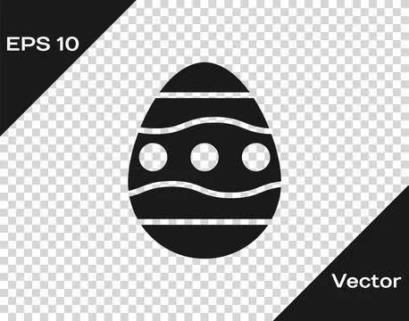 Black Easter egg icon isolated on transparent background. Happy Easter. Vector 스톡 일러스트