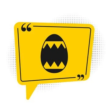Black Easter egg icon isolated on white background. Happy Easter. Yellow sp.. 스톡 일러스트