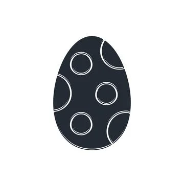 Black Easter egg icon isolated on white background. Happy Easter.  Vector 스톡 일러스트