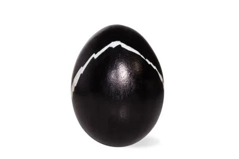 Black easter egg, isolated on white 스톡 사진