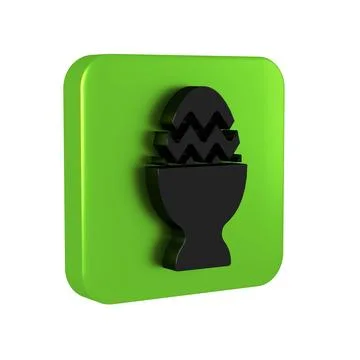 Black Easter egg on a stand icon isolated on transparent background. Happy .. Stock Illustration
