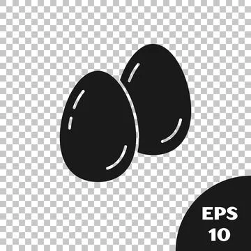 Black Easter eggs icon isolated on transparent background. Happy Easter. Vector 스톡 일러스트