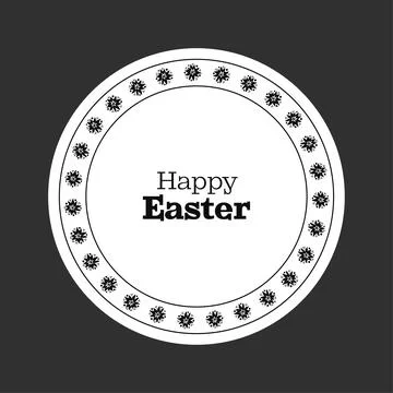 Black Easter pattern on on a festive dish Stock Illustration