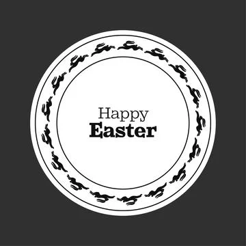 Black Easter pattern on holiday dish 스톡 일러스트