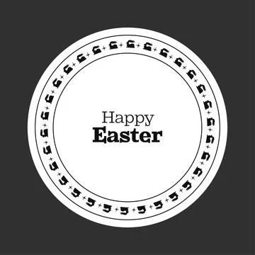 Black Easter pattern on holiday dish Stock Illustration