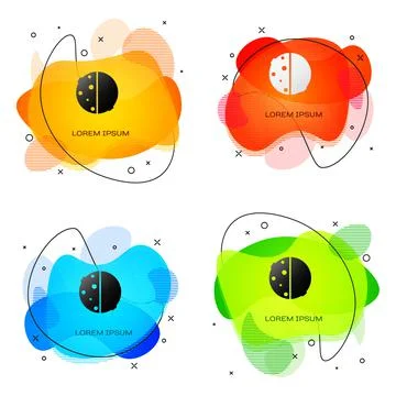 Black Eclipse of the sun icon isolated on white background. Total sonar eclipse Illustrazione stock