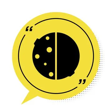 Black Eclipse of the sun icon isolated on white background. Total sonar eclip Ilustração Stock