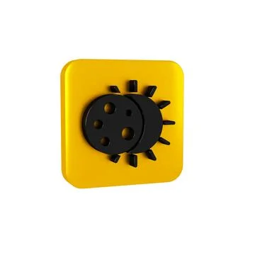 Black Eclipse of the sun icon isolated on transparent background. Total son.. Ilustração Stock