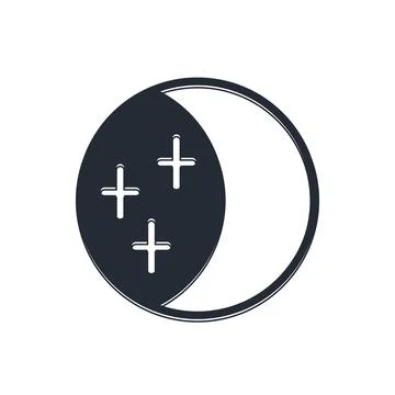 Black Eclipse of the sun icon isolated on white background. Total sonar ecl.. Stock Illustration