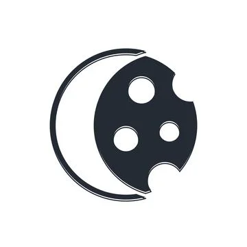 Black Eclipse of the sun icon isolated on white background. Total sonar ecl.. Stock Illustration