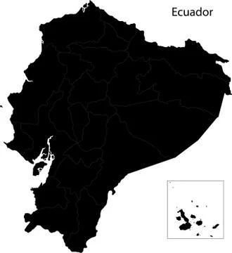 Black ecuador map Stock Illustration