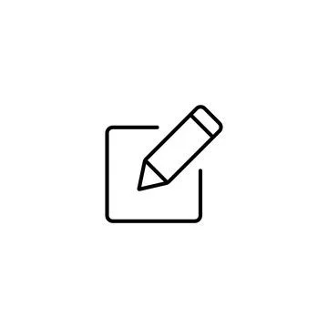 Black Edit vector line art icon Stock Illustration
