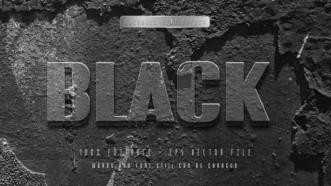 Black editable text effect with natural wall background Stock Illustration