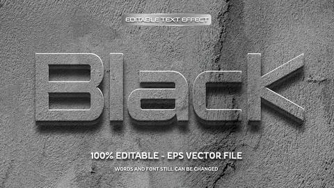 Black editable text effect with natural wall background Stock Illustration