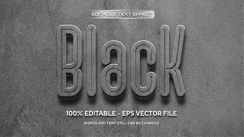 Black editable text effect with natural wall background Stock Illustration