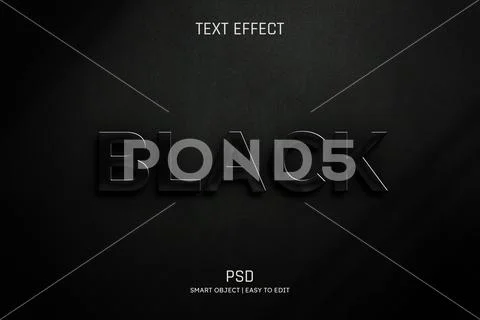 BLACK editable text effect PSD photoshop format PSD Template