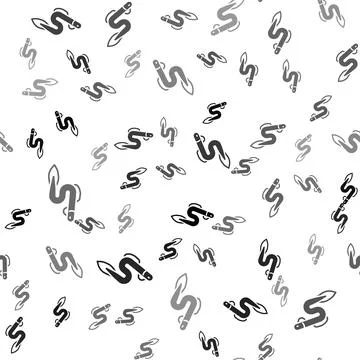 Black Eel fish icon isolated seamless pattern on white background. Vector Stock Illustration