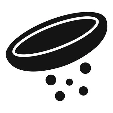 Black effervescent tablet dissolving in water icon 库存插图