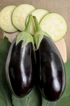 Black eggplants Stock Photos