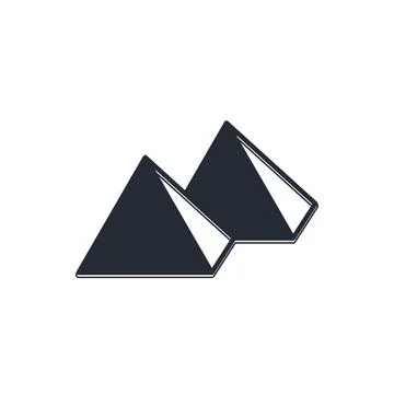 Black Egypt pyramids icon isolated on white background. Symbol of ancient E.. Stock Illustration