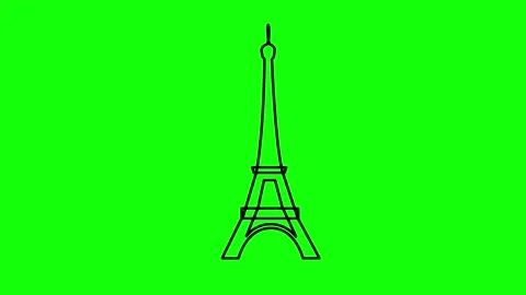 Black Eiffel Tower green Stock Footage 264475502