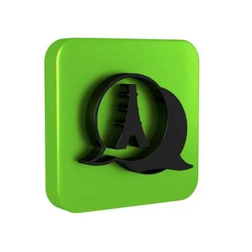 Black Eiffel tower icon isolated on transparent background. France Paris la.. Stock Illustration