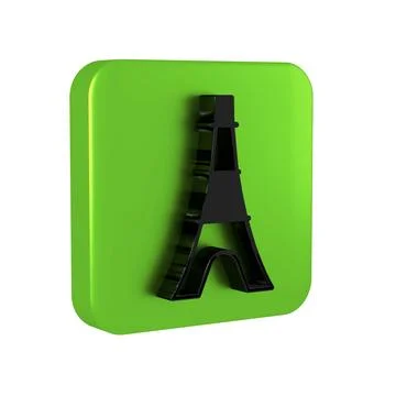 Black Eiffel tower icon isolated on transparent background. France Paris la.. Stock Illustration