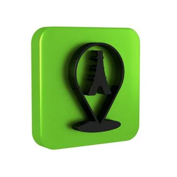 Black Eiffel tower icon isolated on transparent background. France Paris la.. Stock Illustration