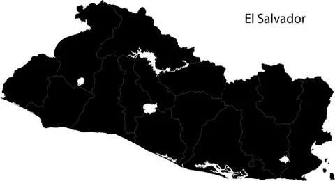 Black el salvador map Stock Illustration