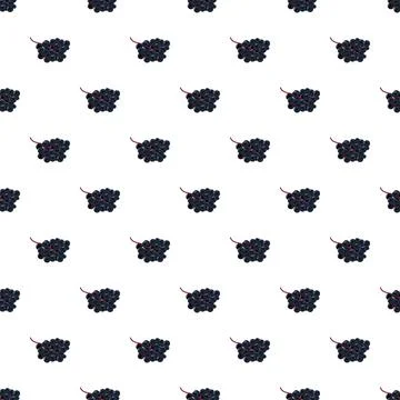 Black elderberry fruit creating a seamless pattern Illustrazione stock