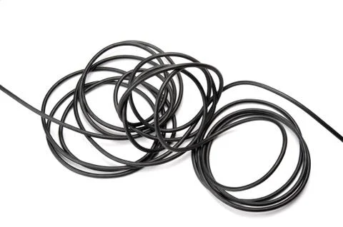 Black electric cable Stock Photos